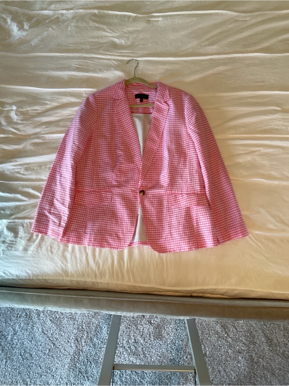 Talbots Pink Gingham Blazer Jacket